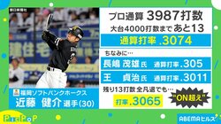長嶋茂雄氏も王貞治氏も超えていく？ ソフトバンク・近藤健介選手が打ち立てる「とんでもない記録」とは？