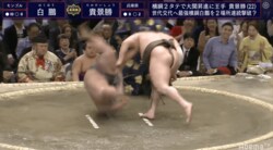 “白鵬を本気にさせた”貴景勝、激戦の末に上手投げで“惜敗”　白鵬は“あっぱれ”11勝全勝
