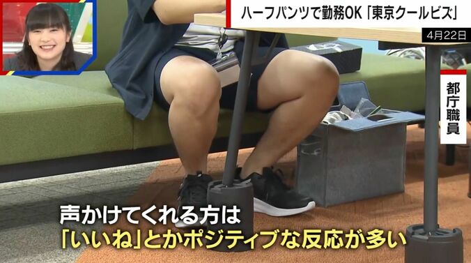 ハーフパンツで働く都庁職員