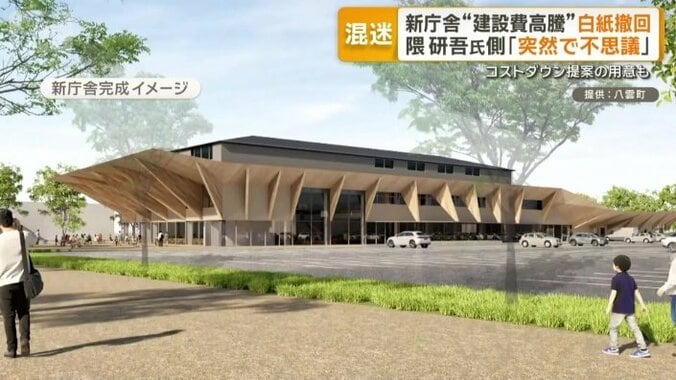 八雲町新庁舎の完成イメージ
