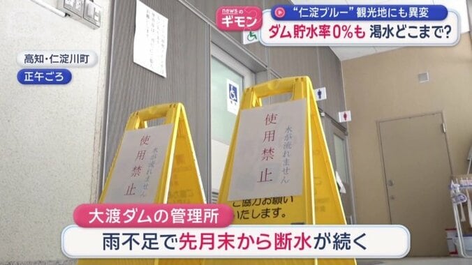 雨不足で先月末から断水