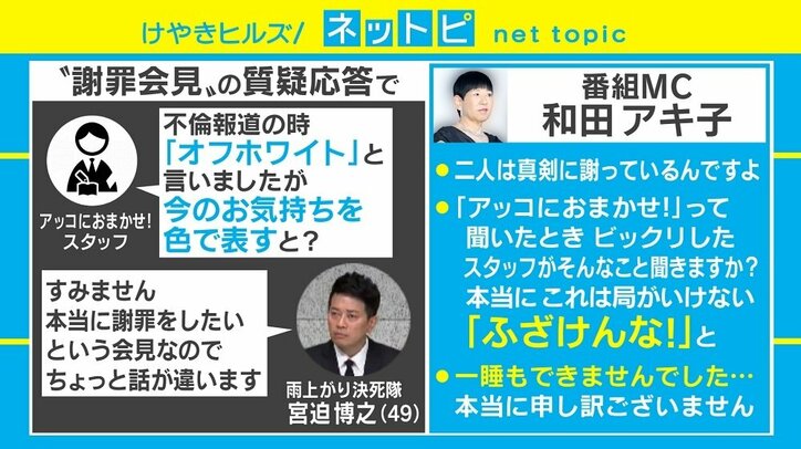 宮迫にTV番組が不適切質問、批判の背景にネットの全編配信? 柴田阿弥「会見は記者の競争の場ではない」