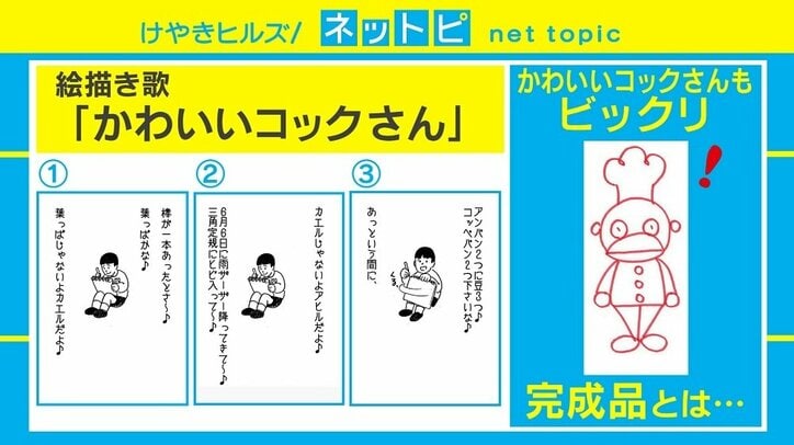 絵描き歌「かわいいコックさん」の“新展開”に絶賛の声「固定概念を崩された」