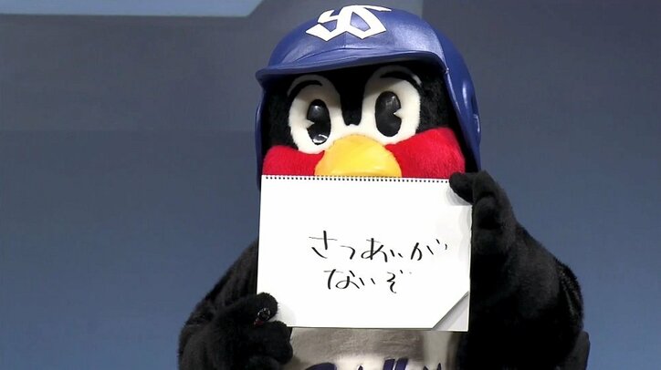 つば九郎、ヤクルト公式キャラ・ヤクルトマンに“上下関係”示す「さつあいがないぞ」