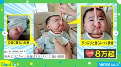 離乳食を“全力”で食べる赤ちゃん 強い意思で食らいつく姿に「よほど美味しかったのかなぁ笑」「今日も一日頑張ろうってなった！」と絶賛の声