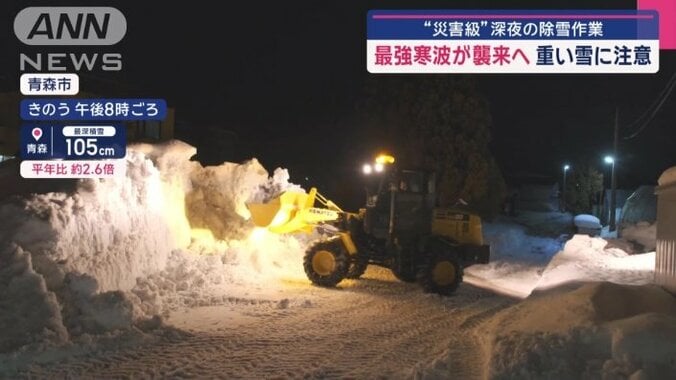 6日の夜から除雪に追われる