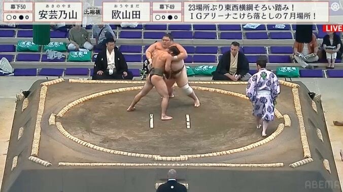 取組中に髷がほつれた欧山田