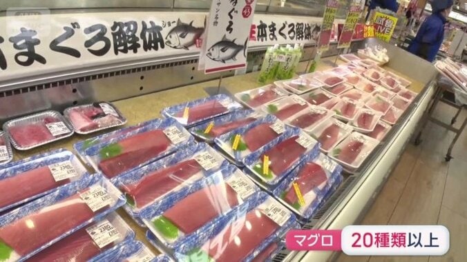 マグロだけで常時20種類以上