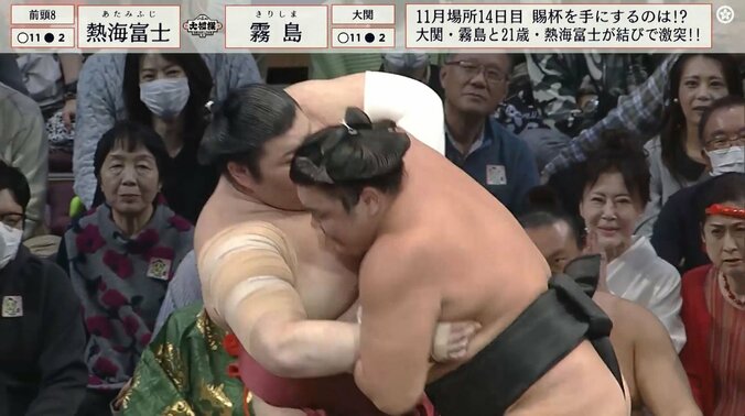 大関・霧島、熱海富士との直接対決を制し2度目の優勝に王手 元若乃花が驚き「こんなに力の差があるんだ」 1枚目