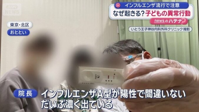 インフルエンザA型が陽性