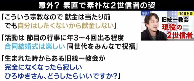 ひろゆき氏「違法行為がなくなればどんな教義を信じてもいい」“旧統一教会”現役の2世信者にコメント 2枚目