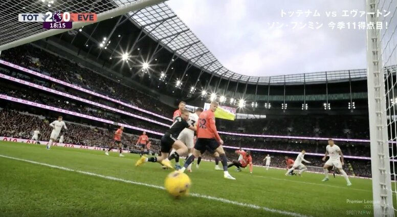 これが“アジア最強ストライカー”！「天才かよ」「冷静すぎる」 こぼれ球に超反応→ここしかないコースを狙撃した完璧ゴール　トッテナムFWソン・フンミンが高難度ショットを叩き込んだ瞬間