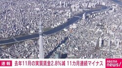 去年11月の実質賃金2.8%減 11カ月連続マイナス