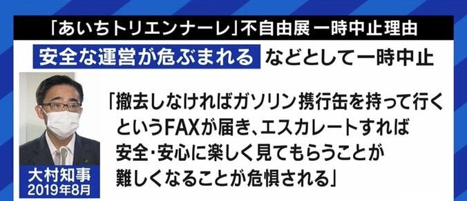 「表現の不自由展に場所を貸すなー！」度重なる街宣活動に展示会場を変更…実行委員「作品を見てから議論してほしい」 6枚目