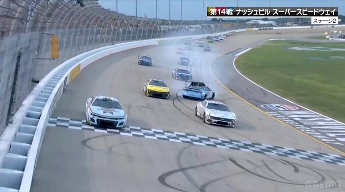 他車と接触してマシンは後ろ向きに