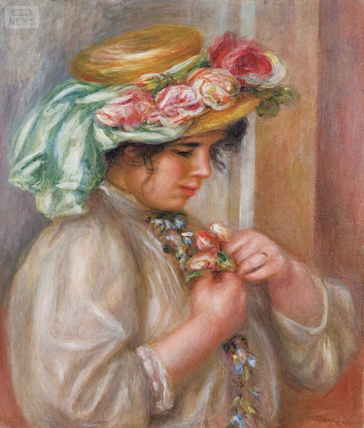 【画像】ピエール＝オーギュスト・ルノワール 《胸に花を飾る少女》1900年ごろ、熊本県立美術館蔵