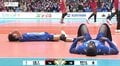 あまり見たことない…選手がバタバタ倒れ込む珍しい光景 男子バレー、およそ50秒の壮絶ラリーが生んだファン感動の一コマ