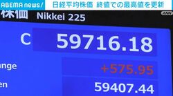 日経平均株価 終値での最高値を更新