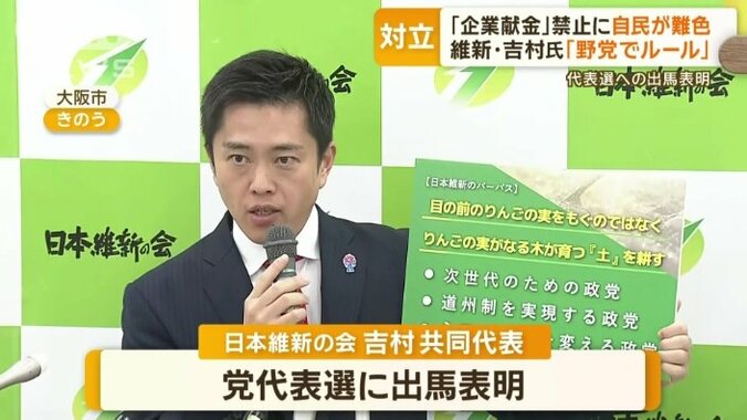 維新の代表選に出馬表明