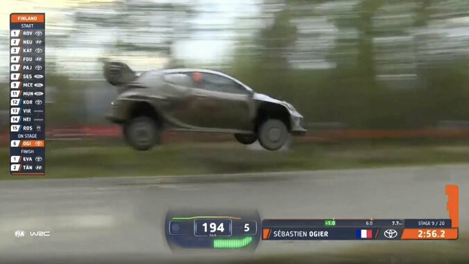 表示された「MAX SPEED」 未舗装路で異次元の最高速に放送席も騒然「グラベルで193km/hですよ！」WRC屈指の超高速ラリーで“圧巻光景” 5枚目