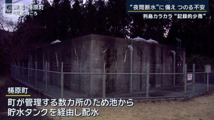 貯水タンクから水がくる