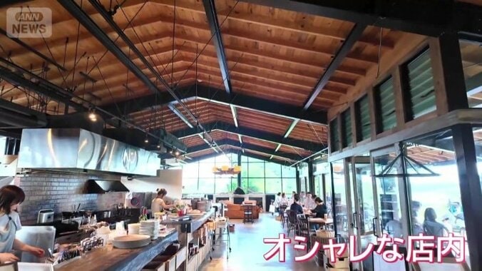 オープンキッチンでオシャレな店内