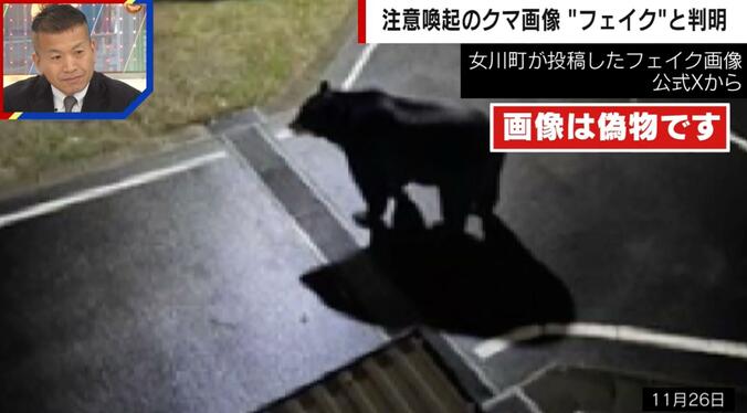 女川町が投稿した“巨大クマ”のフェイク画像