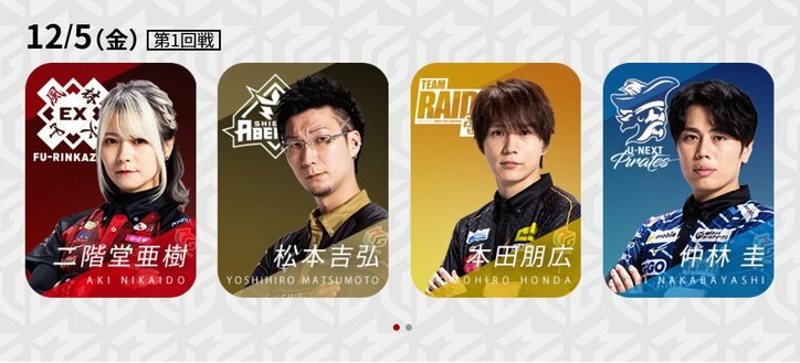 12月5日第1試合の出場選手