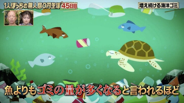 増え続ける海洋ゴミ…ナスDが警鐘「問題は深刻化している」「2050年の海は魚よりもゴミの量が多くなる」