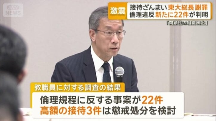 倫理規定に反する事案が22件、高額な接待が3件