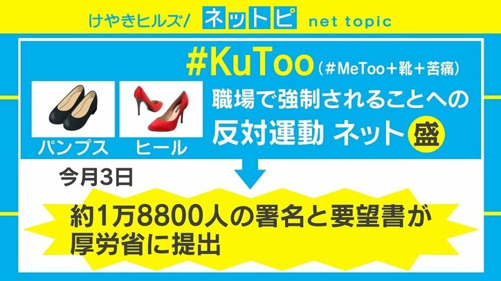 「#KuToo」報道、メディアによって論調に差 根本厚労相「社会通念に照らして」は「社会を変えれば認められる」