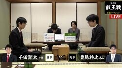 豊島将之名人、初の叡王獲得に向け千田翔太七段と初戦で対局中／将棋・叡王戦本戦