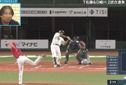 どこ打ってんだ…！？ ソフトバンク柳田悠岐、高めボール球を“逆方向豪快弾”「バケモンやん」「意味不明すぎ」打った瞬間“確信歩き”→借りた魚雷バットで“驚愕の一発”