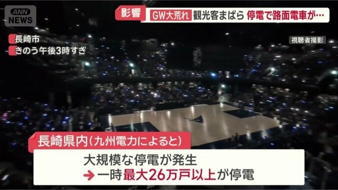 信号機が消えるなどの影響も