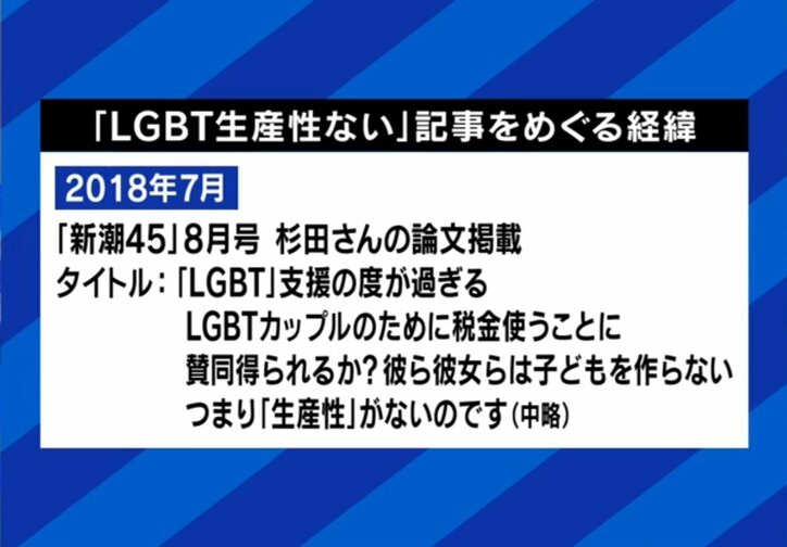 杉田水脈氏の発言