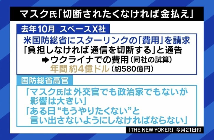 イーロン・マスク氏が戦争を左右？ 一個人が“絶大な影響力”を持つことの是非 パックン「イノベーターとしては認めるが、人としてはあまり好きではない」