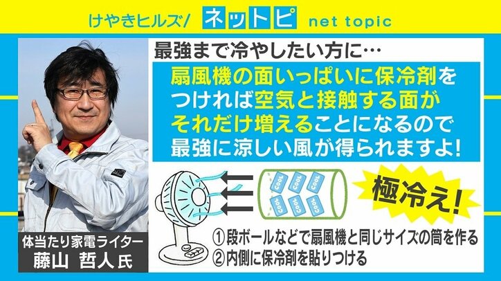 「扇風機＋保冷剤＝涼しい」ツイートが話題 より効果的に冷やす置き場所は？