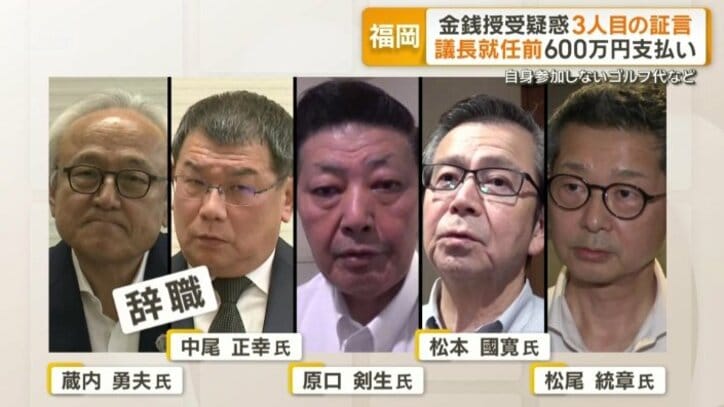 吉松氏が現金を受け取った側として名指しした5人