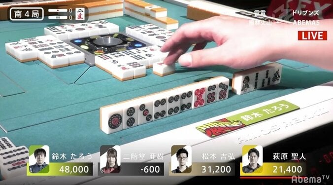 ファン驚愕の“ゼウスの選択”が発動　鈴木たろう6勝目でついにチーム最下位脱出／麻雀・Mリーグ 2枚目