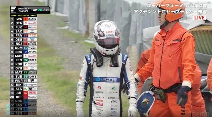日本最速レースで戦慄クラッシュ…高速130Rで単独スピンからバリアへ直撃 ドライバー無事も鈴鹿一時騒然 5枚目