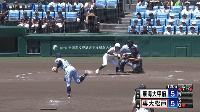 専大松戸、7回2本のセーフティースクイズで勝負アリ！持丸修一監督「セオリー通りのスクイズ。よくやってくれました」 1枚目