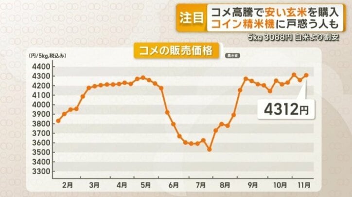 高止まりが続くコメ価格