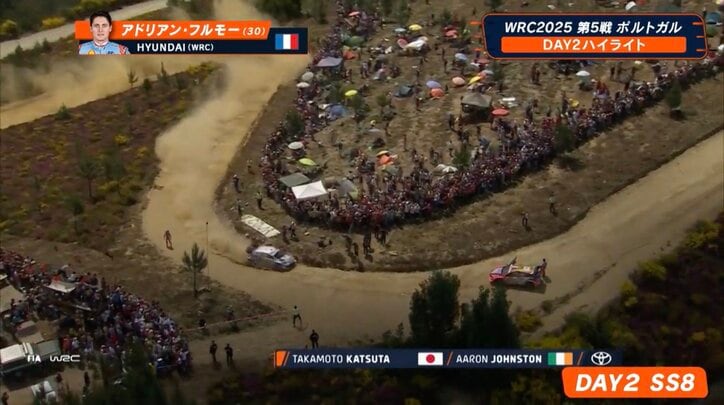 【写真・画像】ラリーなのに…コースど真ん中に停止車両が　実況は「危ない！」絶叫、解説も「よく抜けましたね」間一髪の“神回避”に唸る　1枚目