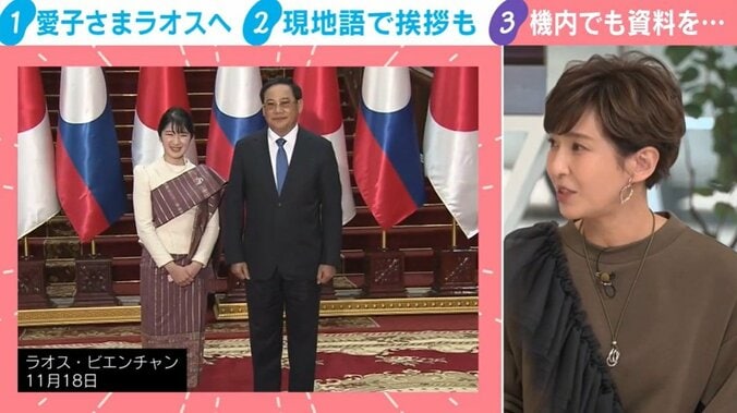 ラオスの民族衣装をまとった愛子さま