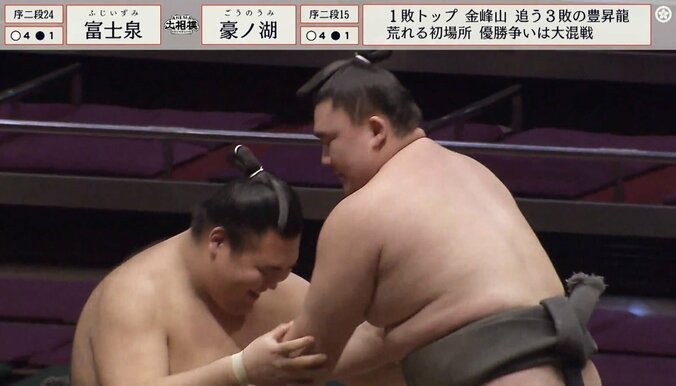 取組後、笑顔を浮かべる富士泉