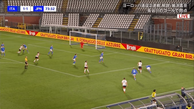 敵地騒然！なでしこDFの“股抜き突破”が脚光「うまくない？」「海外に行こう」高橋はながイタリアFWを翻弄した瞬間 5枚目