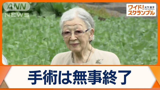 上皇后さま、手術は無事終了　しばらく入院続く　仙洞御所で転倒され、大腿骨を骨折 1枚目