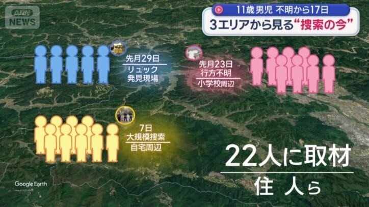 3つのエリアで取材