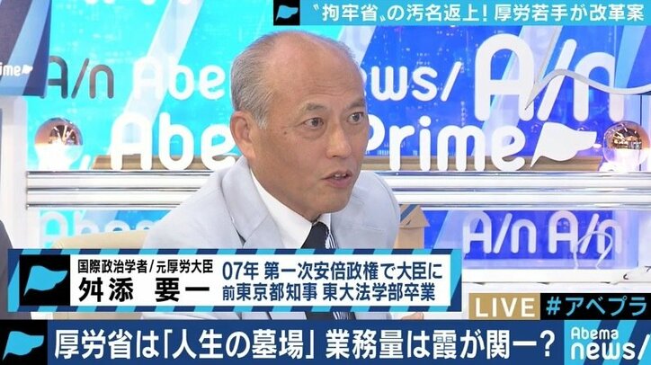 厚労省若手チームの提言に舛添元厚生相「政治主導のスクラップ&ビルドと国会改革を」夏野剛氏「10年までしか勤められないようにすべき」