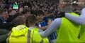 三笘薫が観客席でもみくちゃに…相棒・マーチの“カミナリシュート”が決まり歓喜のサポーターと大はしゃぎ